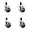 Service Caster 3.5'' Phenolic Swivel 1-1/2'' Expanding Stem Caster Set with Brake, 4PK SCC-EX20S3514-PHS-TLB-112-4 - alternate 1